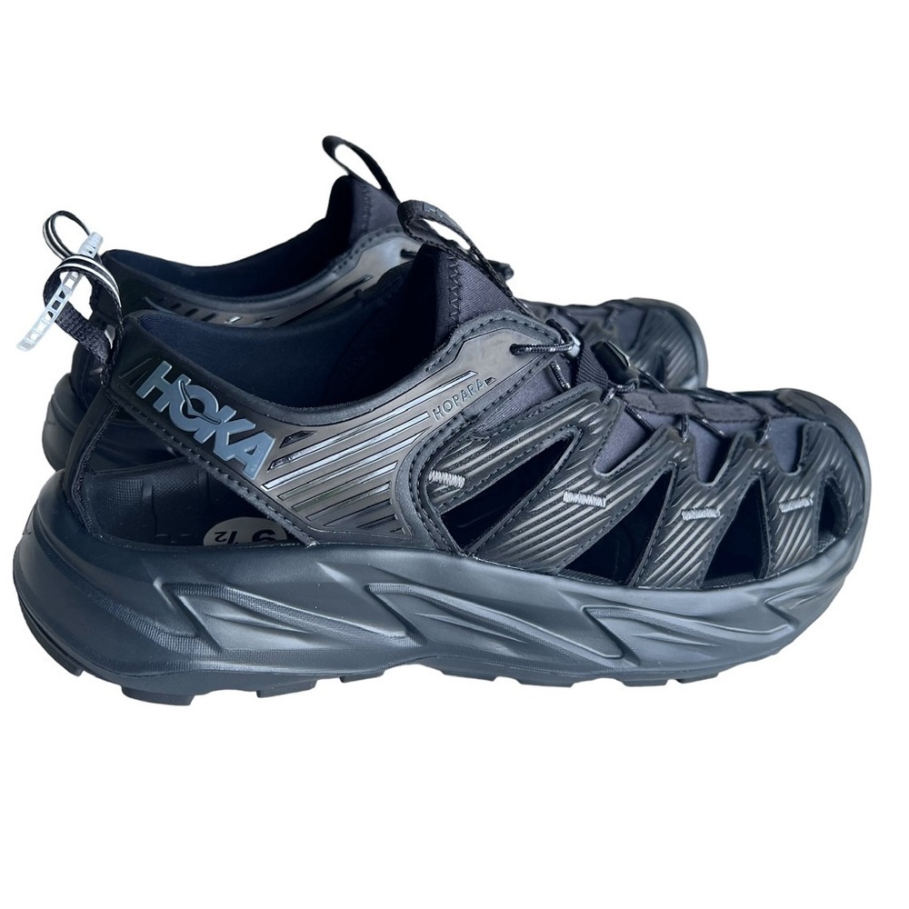 Hoka One One Hopara Black Sandals Terrain Outdoor Hiking Trails Mens 9.5